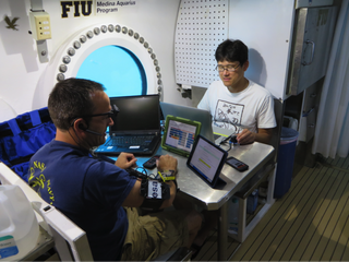 The Playbook software being used by astronauts inside the Aquarius habitat in the NEEMO Mission analog