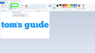 How to edit images in Microsoft Paint - a screenshot of the "crop" tool being selected in Microsoft Paint