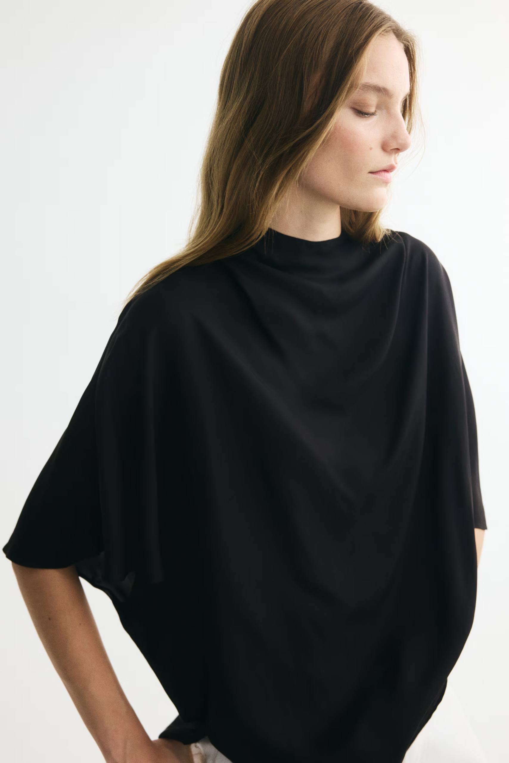 H&amp;amp;M, Draped satin twill blouse