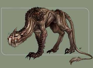 Concept art of a Maalrass creature from the forest moon Dxun.