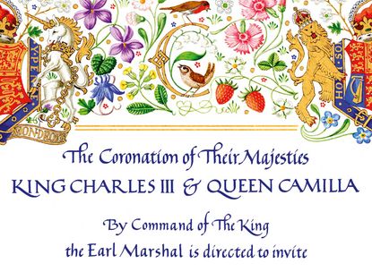 The 2023 Coronation invitation for King Charles III and Queen Camilla.