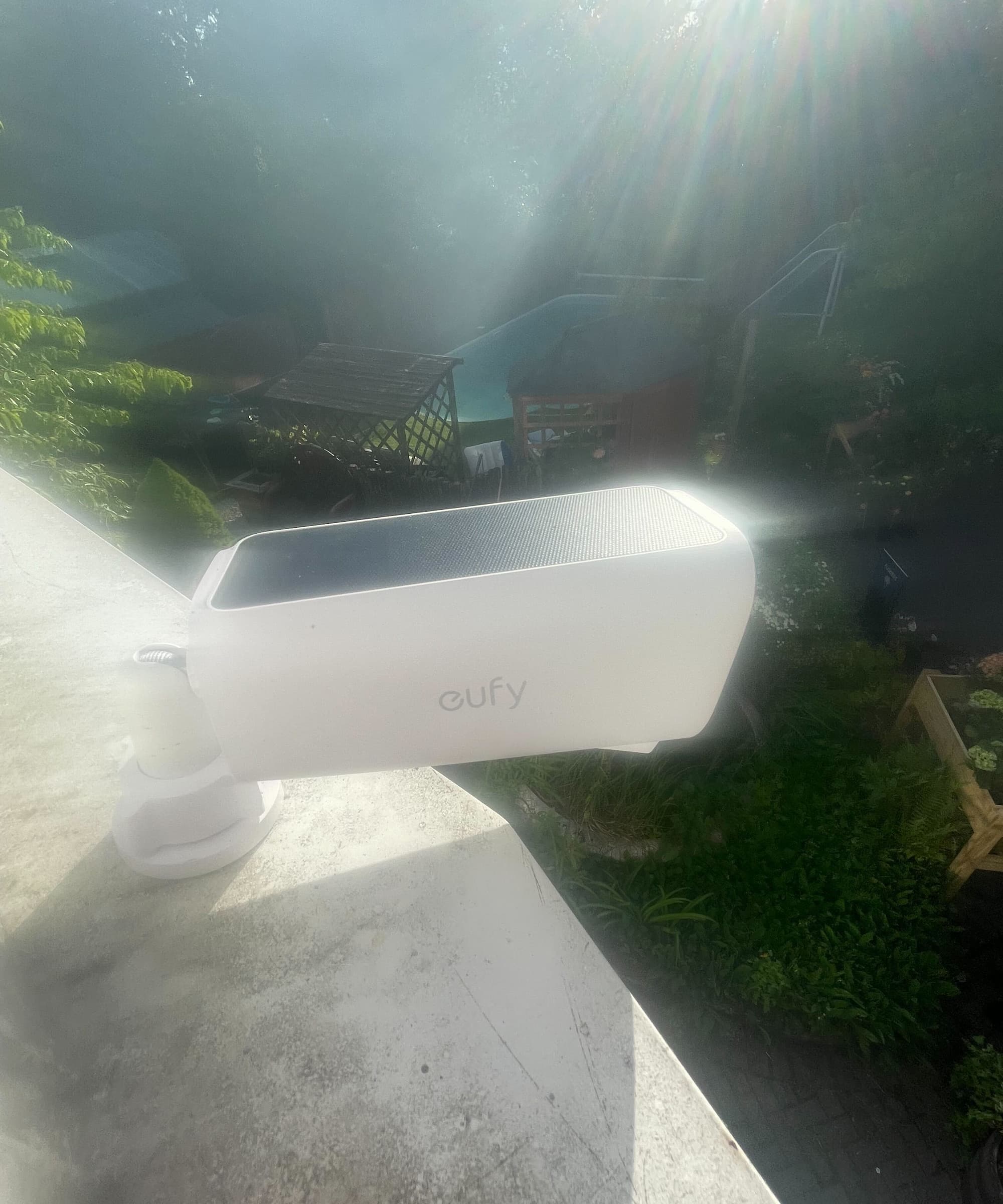 Eufy camera on a windowsill