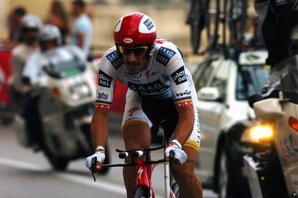 Fabian Cancellara (Team Saxo Bank) en route to victory in the Tour's opening time trial.