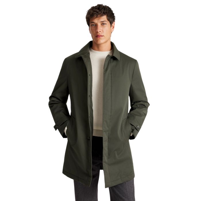 Moss, Khaki Wadded Raincoat