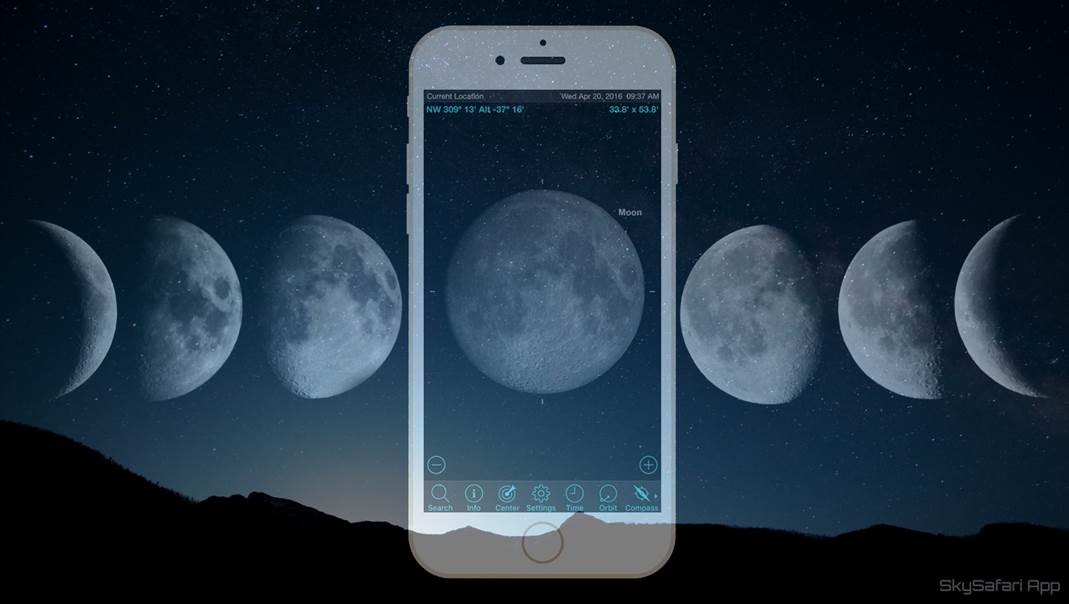 Exploring the Moon by Hand with Mobile Astronomy Apps Space