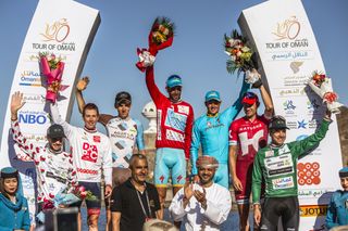 The jersey winners of the 2016 Tour of Oman together on the podium