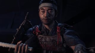 Jin Sakai wields his weapon in Ghost of Tsushima