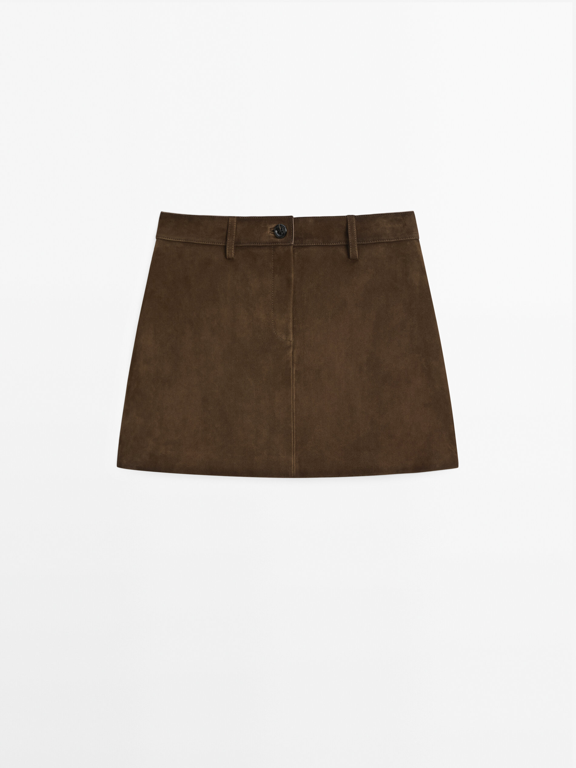 Suede Leather Mini Skirt