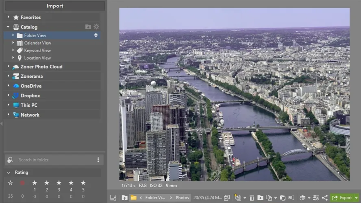 Zoner Studio software during our review
