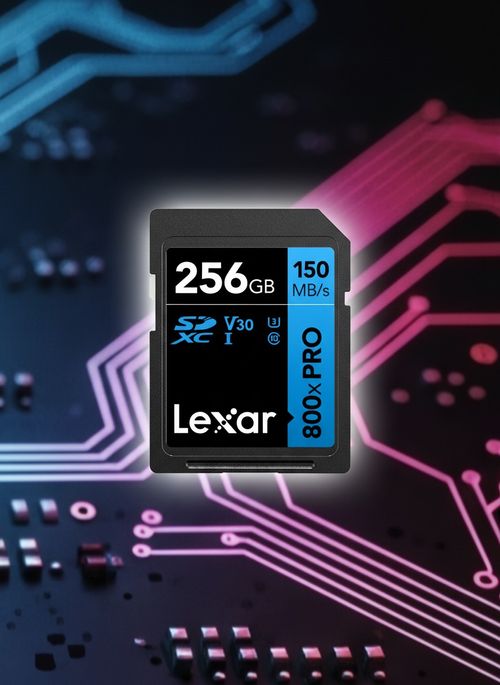 256GB High-Performance 800x Pro UHS-I SDXC R: 150 MB/s, W: 45 MB/s