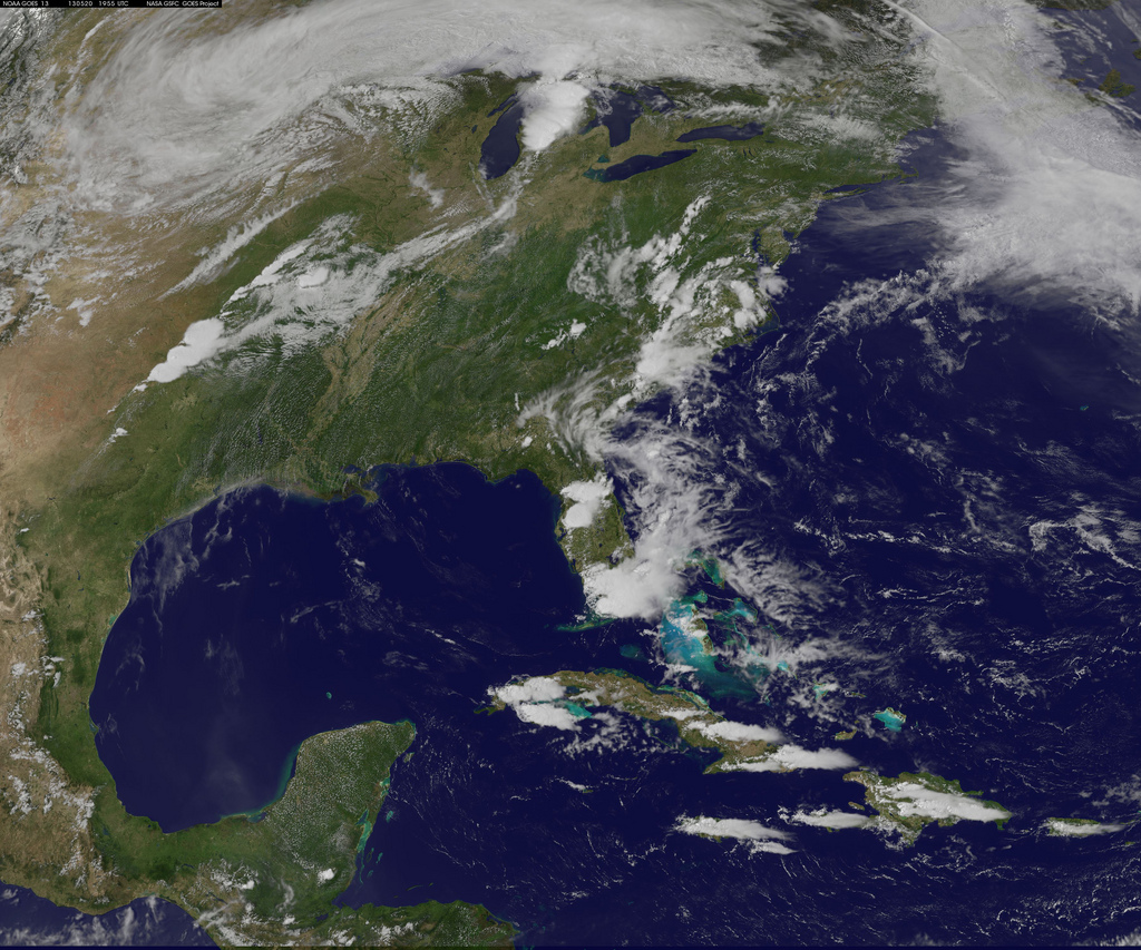 Satellite image of Moore storm and tornado