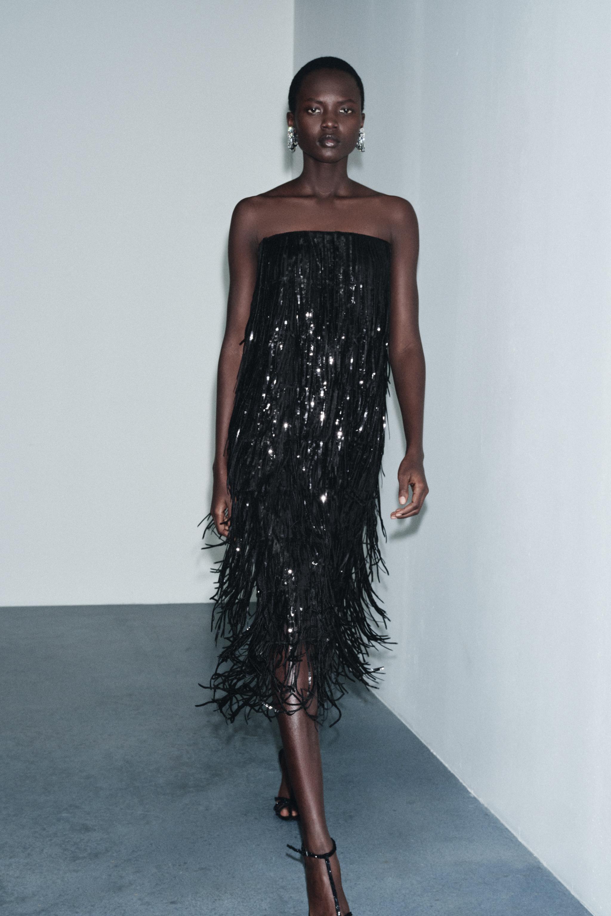 Zw Collection Limited Edition Sequinned Fringed Dress