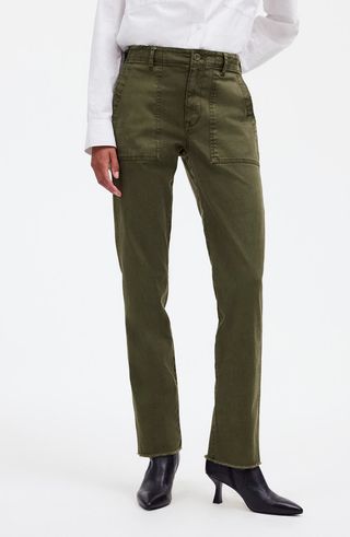 Garment Dyed Slim Straight Leg Utility Pants