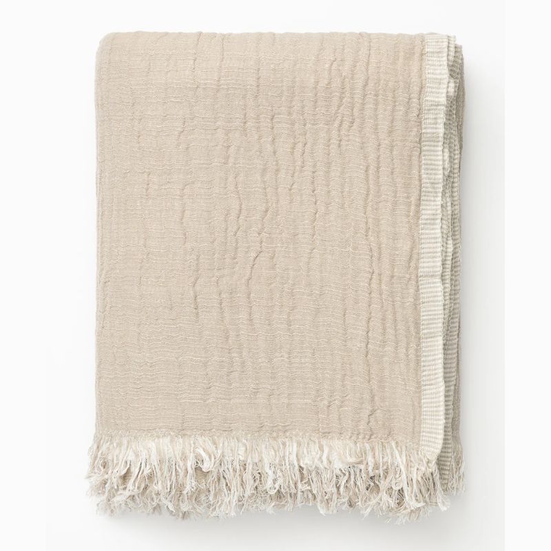 beige throw