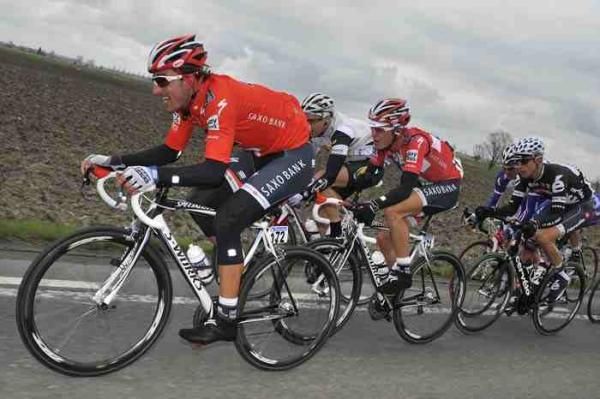 Fabian Cancellara (Saxo Bank) works for his teammates