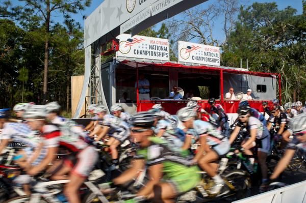 The women are off for the national championships road race.