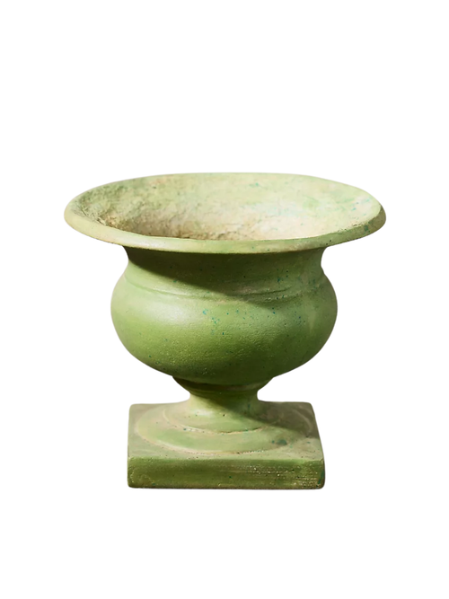 Green Cast Stone Urn