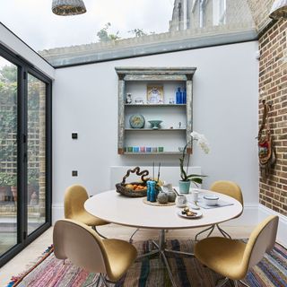 dining area with wooden flooring and dining set