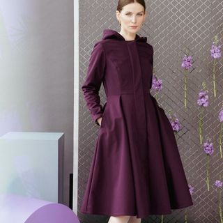 Waterproof Hooded Purple Coat In Ruby Purple