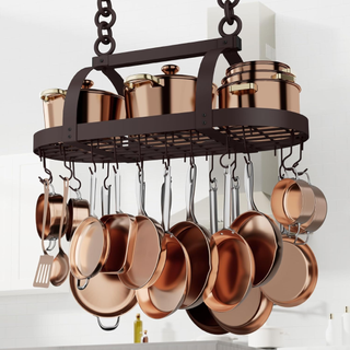 KES 34 Inch Oiled Bronze Hanging Pot Rack