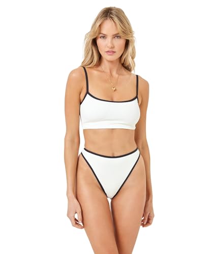 L*space Ribbed Nora Bikini Bottom - Cream Black - L