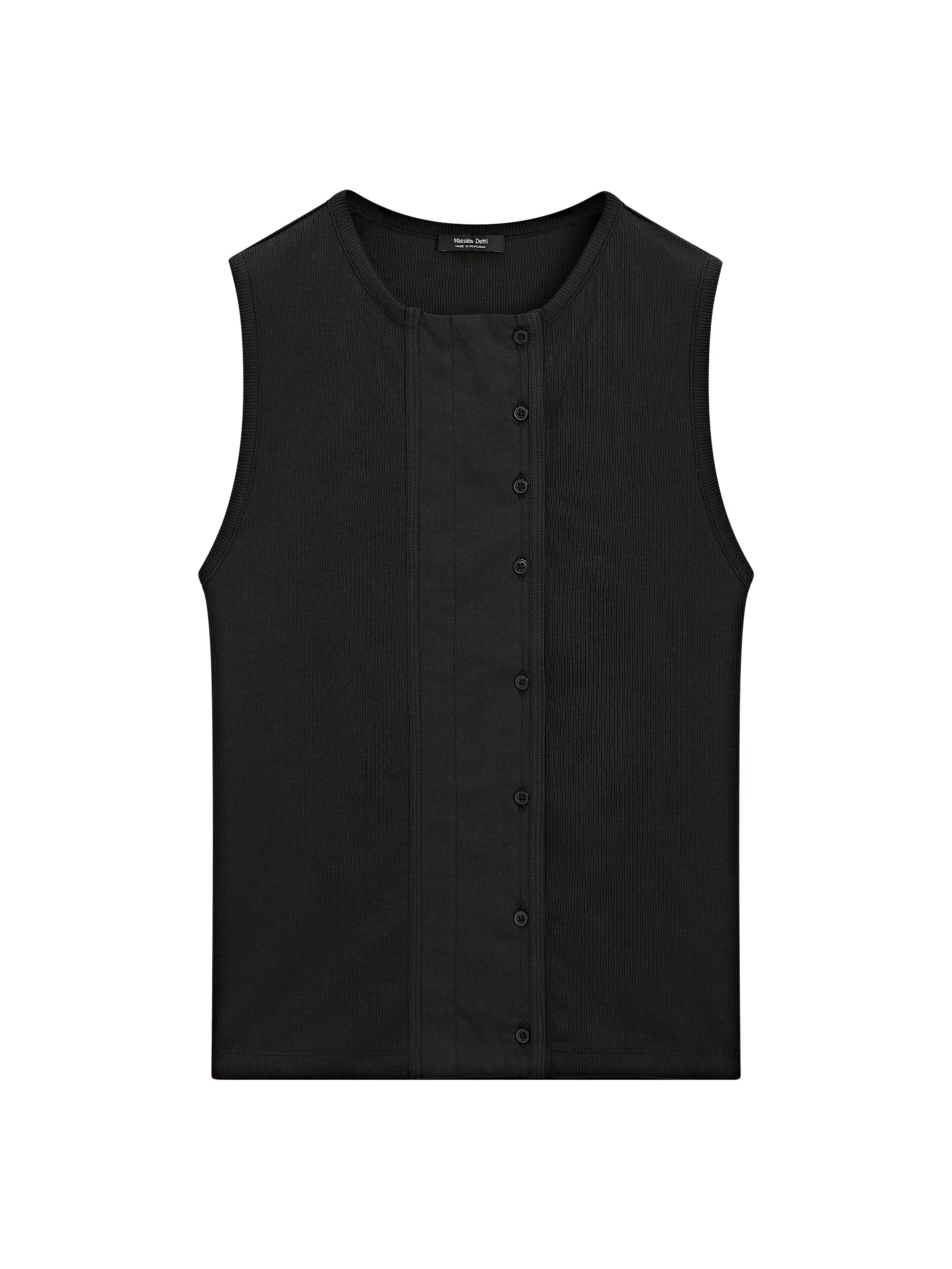 Cotton Blend Top With Placket Detail