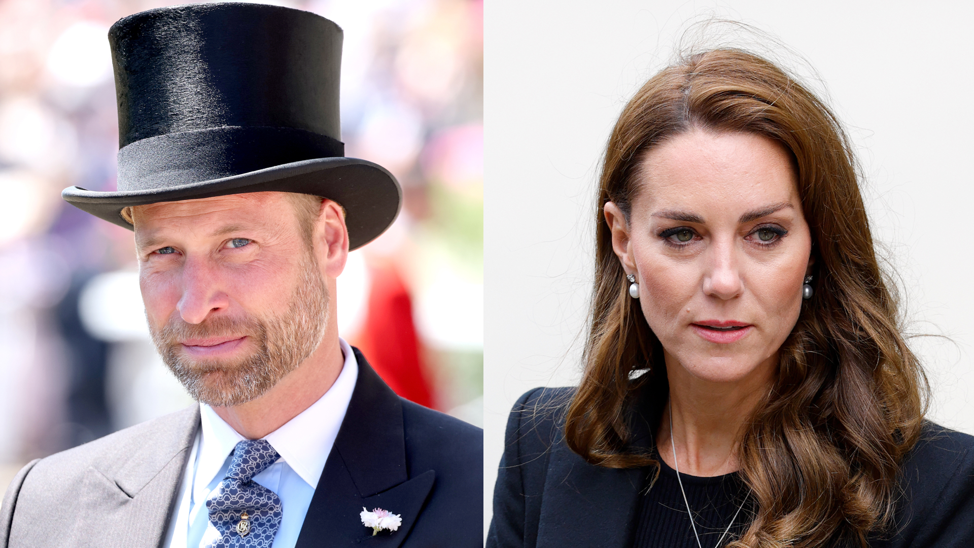 Prince William wears a top hat at Royal Ascot 2025 and Kate Middleton looks sad wearing black