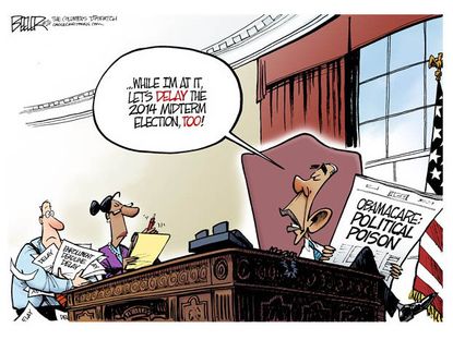 Obama cartoon ObamaCare midterms