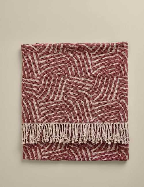 Cotton Rich Geometric Throw