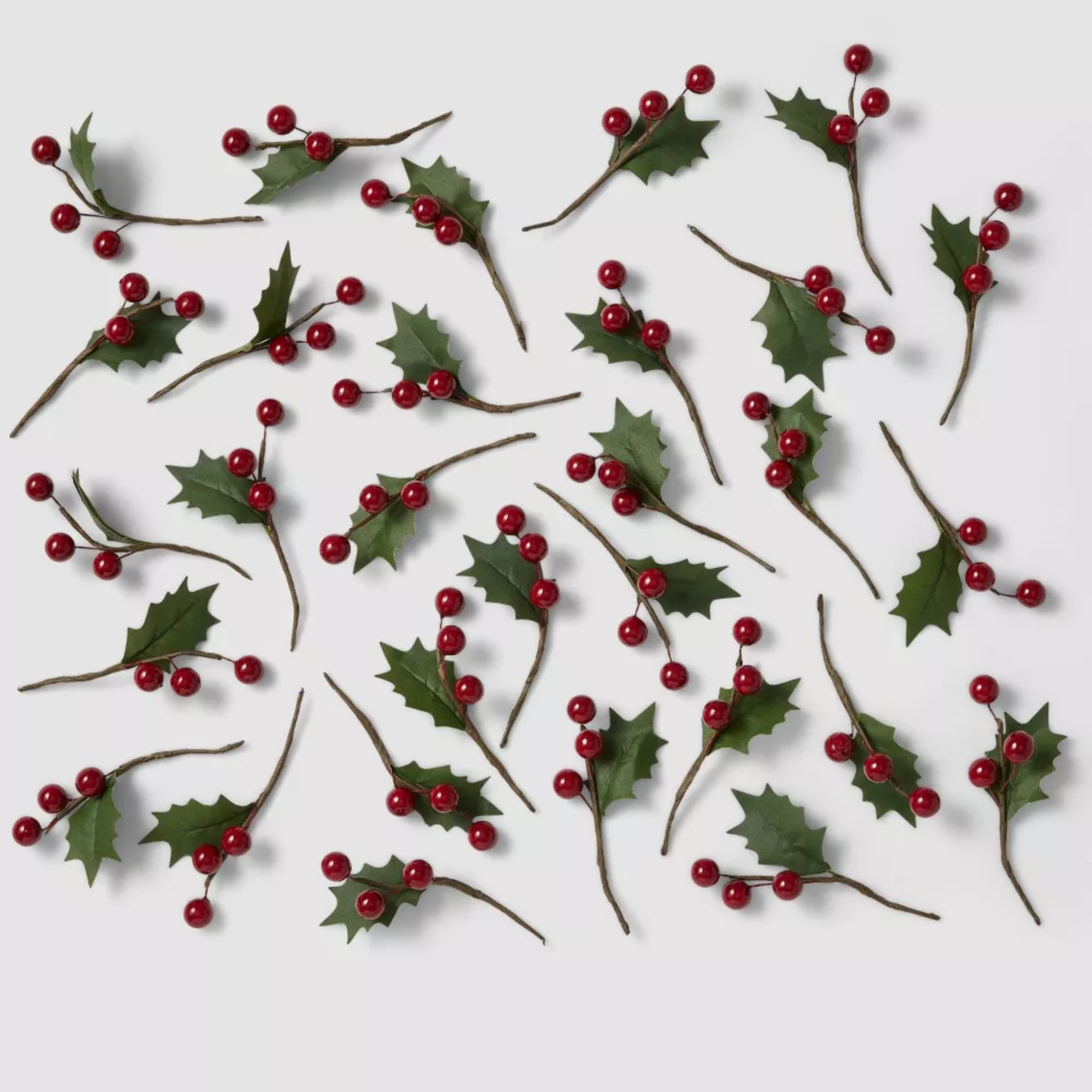 Faux red berry sprigs