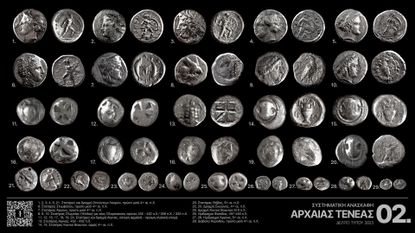 The remains of rare silver coins that were part of religious worship in an ancient Greek settlement.