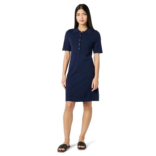 The Drop Women’s Tenise Polo Mini Sweater Dress, Maritime Navy, Xs