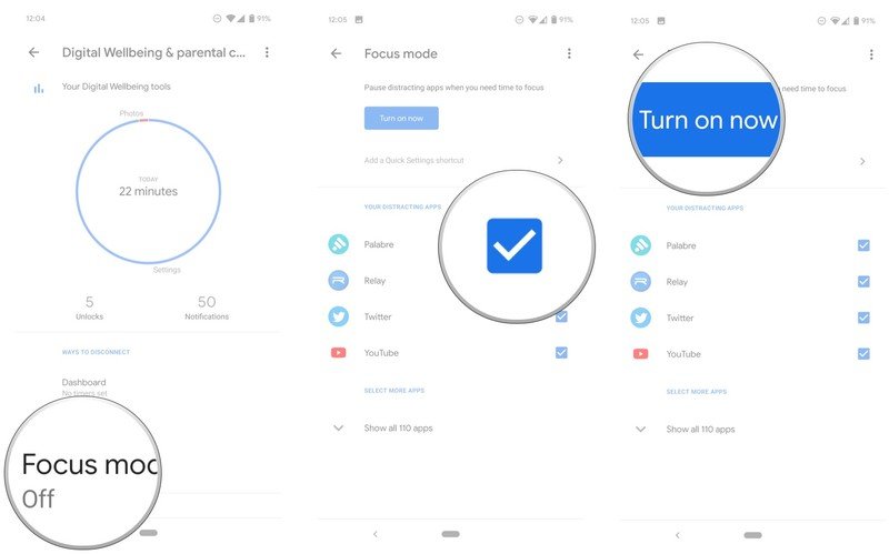 How to enable Focus mode in Android 10
