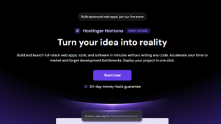 Welcome page of the Hostinger Horizons no-code platform