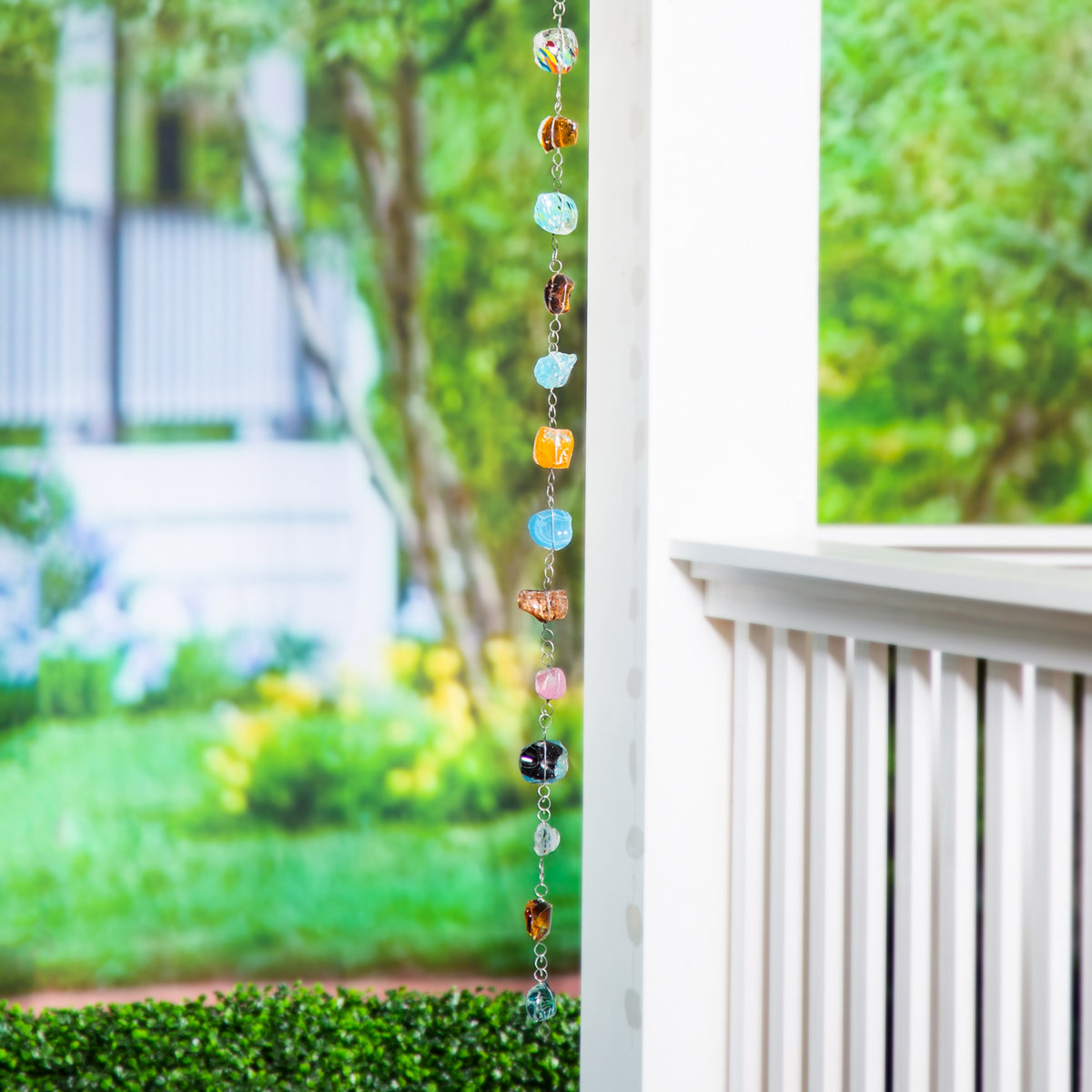 Mistana™ Fiorillo 71"h Colorful Rock Glass Rain Chain & Reviews | Wayfair