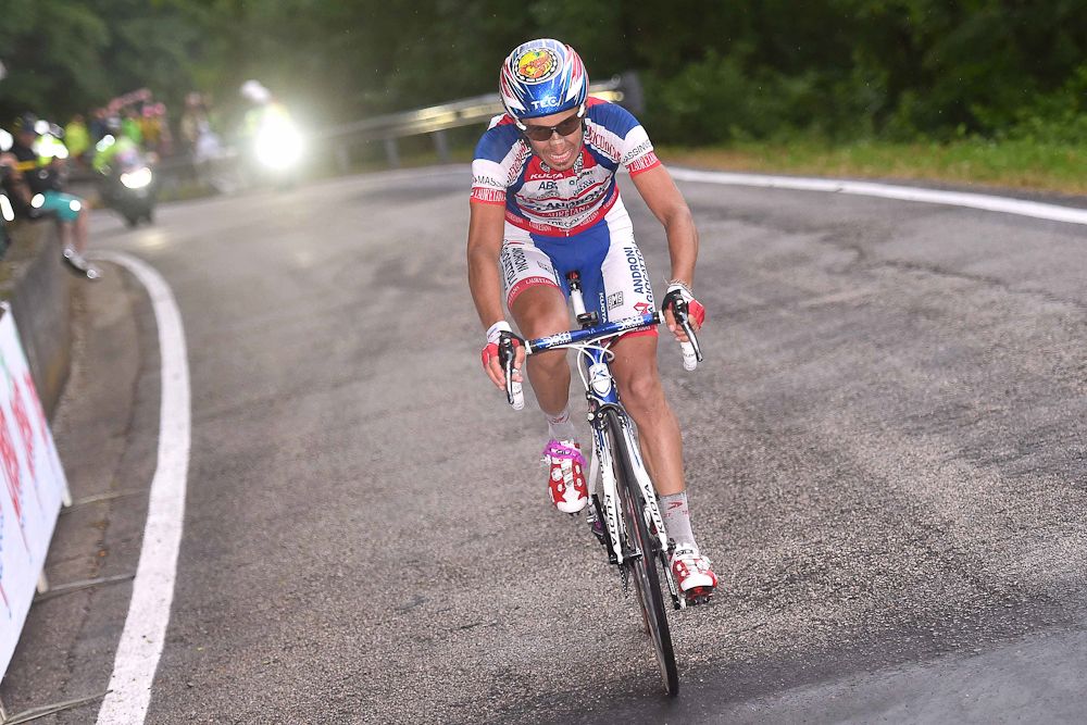 Franco Pellizotti went solo late in the race.