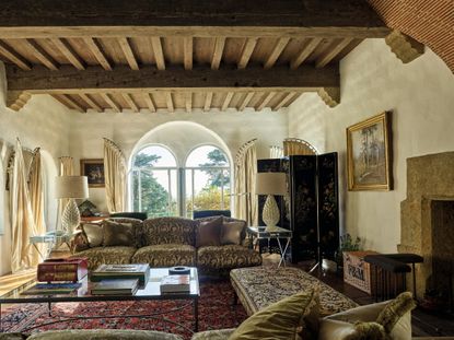 Fig 5: The Music Room, with its pine ceiling, which is silvered to look like oak. A music publisher, Warner used the room for recitals. Marylands, Surrey. Credit: Paul Highnam for Country Life