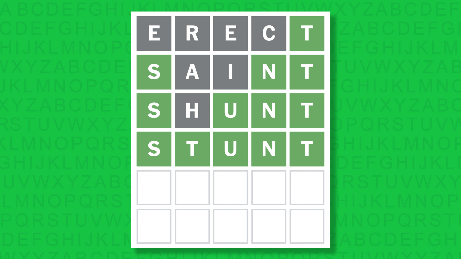 NYT Wordle answer for game 1586 on a green background