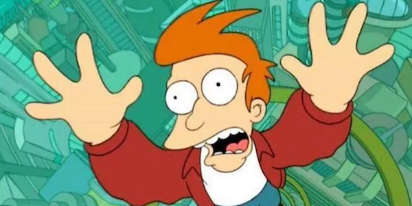 fry in a tube futurama