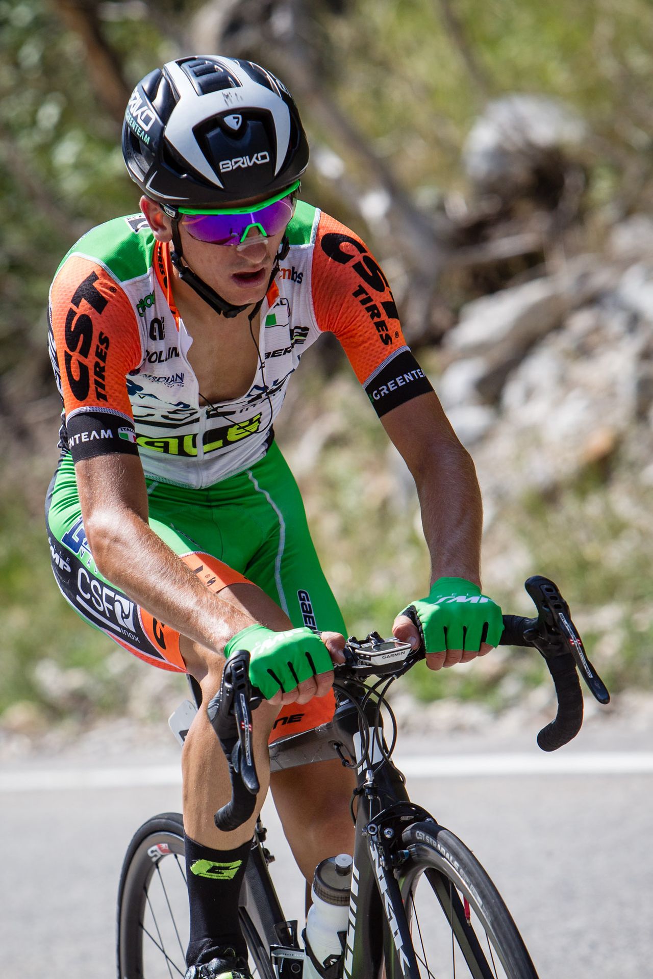 Giulio Ciccone on the attack during stage 6 at the Tour of Utah