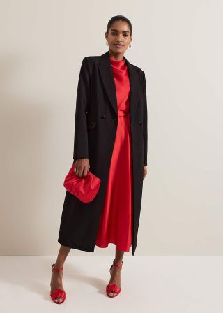 Maya Fitted Crepe Coat