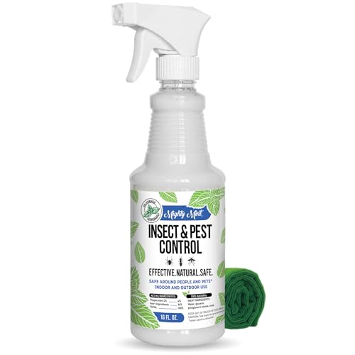 Mighty Mint Peppermint Oil Insect Repellent Spray – Natural Indoor & Outdoor Bug Control for Spiders, Ants, Roaches, and More – Plant-Based, Extra-Strong Formula - 16 Oz
