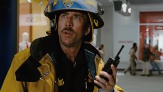 Nicolas Cage in full rescue gear in World Trade Center