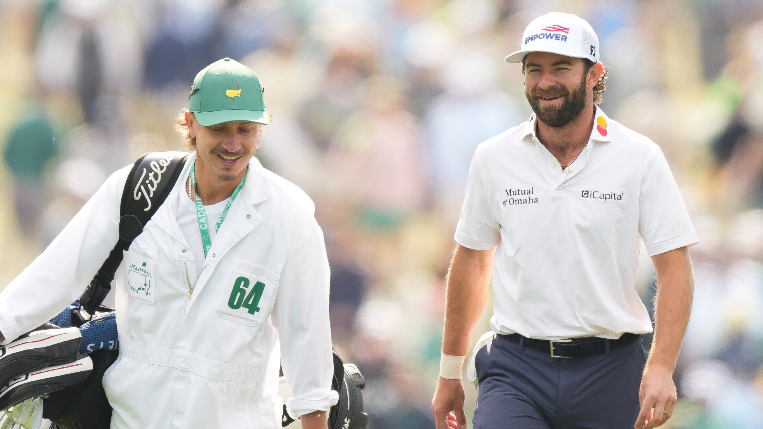 Cameron Young and his caddie, Kyle Sterbinsky