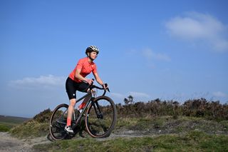 Sonder Camino Ti gravel bike being ridden on a trail in the UK