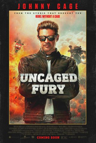 Faux movie poster of Karl Urban's Johnny Cage in Uncaged Fury