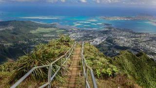 The Haiku Stairs in Honolulu with almost 4000 steps to offer views of the islands