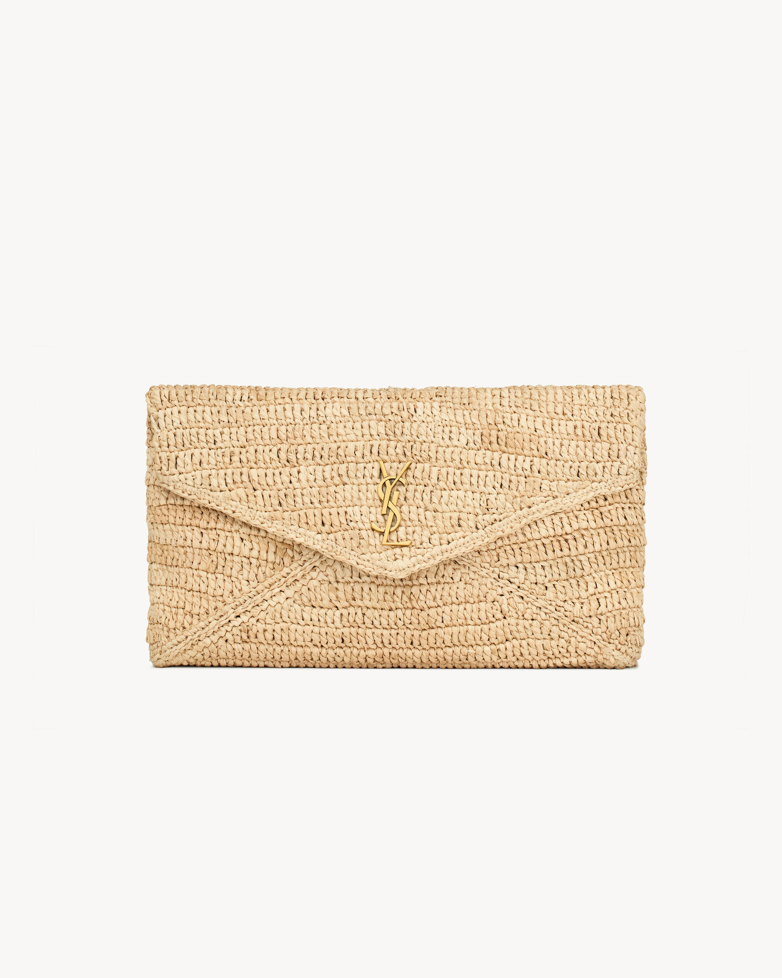 Cassandre Large Envelope Pouch in Raffia
