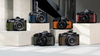 Seven Nikon Zf bodies in multiple color options