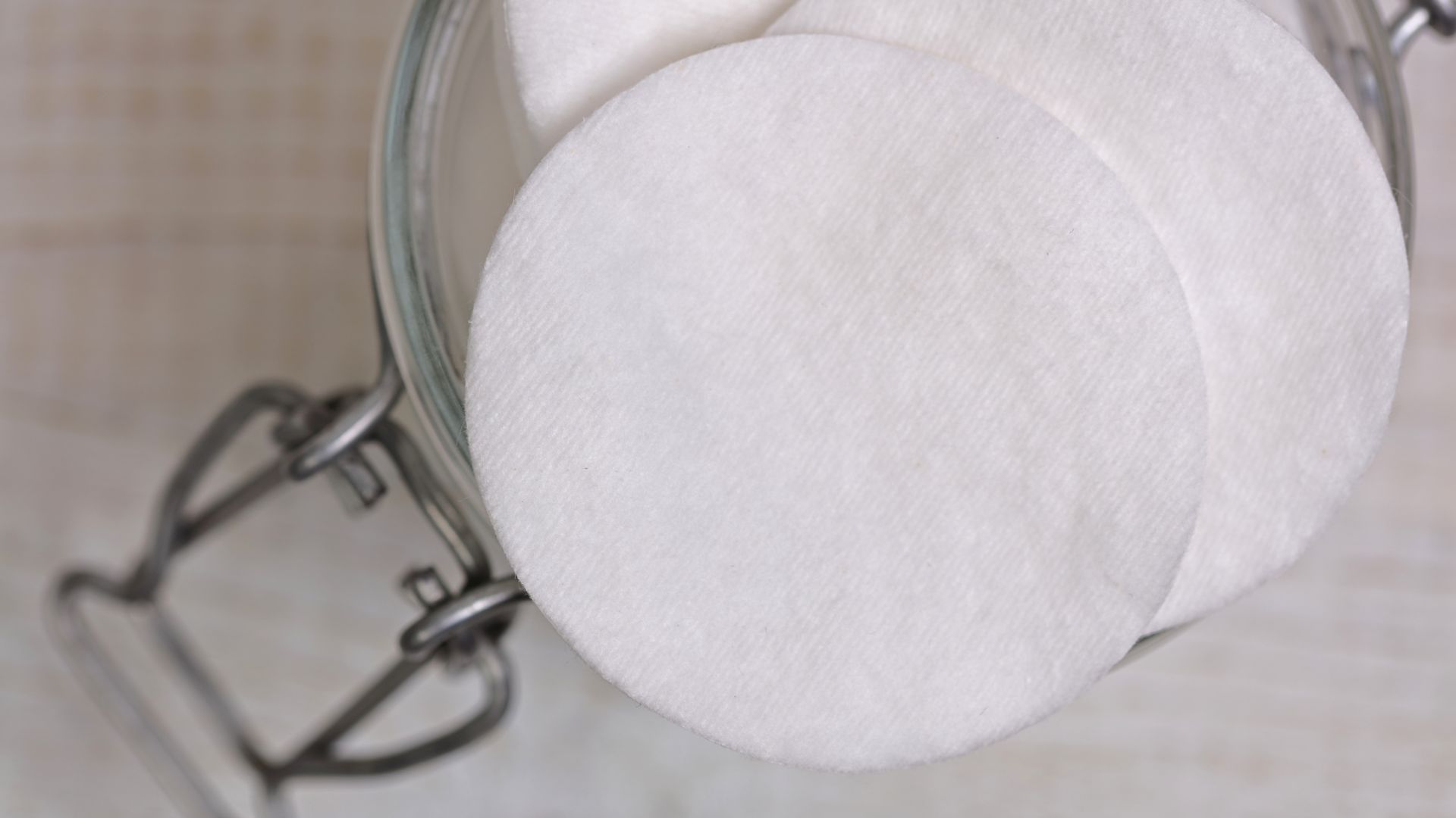 picture of cotton pads in jar